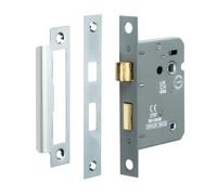 76mm Bathroom Mortice Lock UKCA/CE Fir Polished Chrome | 76mm Bathroom Mortice Lock | UKCA/CE Certified | Fir Security Lock | Durable Door Hardware | Polished Chrome Finish