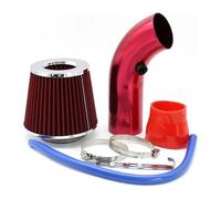 76mm Car Air Filter Aluminum Pipe Kit Refitted Winter Mushroom Head Air Filter Intake Pipe High Flow Cold Extendable Hose Pipe(Red)