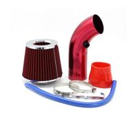 76mm Car Refitted Air Filter Intake Pipe Filter High Flow High Cold Air Filter Aluminum Pipe Kit Car Air Intake Hose Replacement(Red)