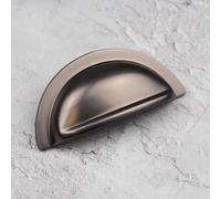 76mm Gunmetal Cabinet Cup Handle Dark Grey Cupboard Door Drawer Pull Wardrobe Furniture Replacement