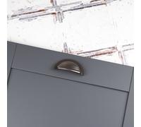 76mm Gunmetal Cabinet Cup Handle Dark Grey Cupboard Door Drawer Pull Wardrobe Furniture Replacement