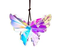 76mm Hanging Prism Suncatcher,Crystal Butterfly Rainbow Sun Catcher,Hanging Glass Butterfly Prism for Window Garden Home Christmas Decor