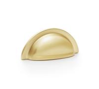 Handle & Home 76mm Satin Brass Cup Handle - Kitchen Drawer & Cupboard Cabinet Pull