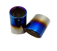 76mm Suitable For B&MW 5 Series Modified Tail Throat With Muffler Stainless Steel Exhaust Sleeve Modification Accessories(Silver)