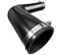 76mm to 63mm (3.0" to 2.5") 90 Degree Elbow Reinforced Silicone Hose Hose Clamp Kit Automotive Turbo Intake Intercooler Black