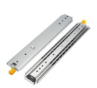 76mm Width Heavy Duty Drawer Slide Rails with Lock 1 Pair Fully Stretched Ball Bearing Guide Rails 3-Fold Side Mount Tool Box Runners Tracks Glides Industrial Drawer Slides(Yellow,550mm)