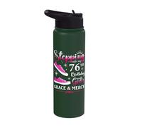 76th Birthday 76 Years Old Bday Queen Party Funny Womens BD Stainless Steel Insulated Water Bottle