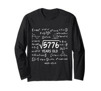 76th Birthday 76 Years Old Funny Math Nerd Humor G ift Long Sleeve T-Shirt