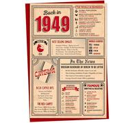 76th Birthday Card - Back in 1949 In This Year Card, Greeting Card for Men and Women, Birthday Cards for Women, Birthday Cards for Men, 76th Anniversary Card, A5