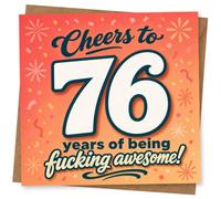 76th Birthday Card for Her, Funny Confetti Design