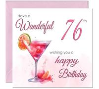 76th Birthday Card for Women - Ladies Elegant Birthday Cards for 76 year old woman Seventy Six, Seventy Sixth Grandmother Nanny Mum Sister Aunt Niece Daughter for her Mother Wife Girlfriend