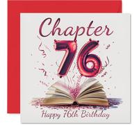 76th Birthday Cards for Women Men - Start of Another Chapter - Happy Birthday Card for 76 Year Old Woman Man Grandad Uncle Sister Nan, 145mm Bday Greeting Cards