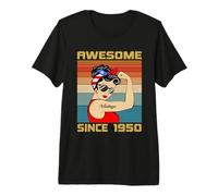 76th Birthday Gift 76 Years Old for Women Retro Vintage 1950 Premium T-Shirt