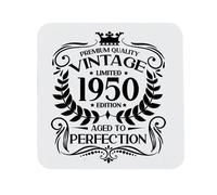 76th Birthday Gift for Men Vintage 1950 Aged to Perfection Printed Coaster Present for 76 Year Old Etched Printed Placemat (Printed Coaster)