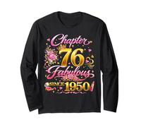 76th Birthday Queen Chapter 76 Fabulous Since 1950 Women Long Sleeve T-Shirt