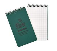 76x130mm Top Spiral Modestone Waterproof Notepad (3"x5" - 100 Pages/50 Sheets)- Military Model - Green