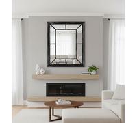 76x60cm living mirror Black Brushed Window style wall mirrors simply stylish decor Elegant Addition to Your Home (BLACK RUSTIC)