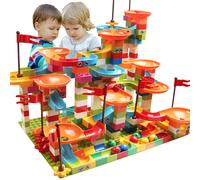 77-308PCS Marble Race Run Big Block Compatible City Building Blocks Funnel Slide Blocks DIY Big Bricks Toys For Children Gift Without packaging