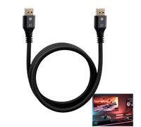 77.4Gbps DisplayPort Cable 2.1, Display Port to Display Port, Ultra High-Speed DP 2.1 Cable Supports 16K@30Hz, 8K@120Hz, 4K@240Hz - G-Sync & FreeSync Compatible, For Gaming Monitors, 1M Length