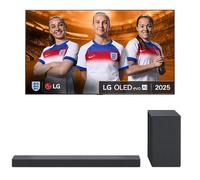 77" LG G5 OLED evo AI 4K HDR Smart TV 2025 (OLED77G54LW) & USC9S 3.1.3 Wireless Sound Bar Bundle, Silver/Grey
