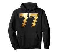 77 Number Seventy-Seven Team Sports Graphic Varsity Matching Pullover Hoodie
