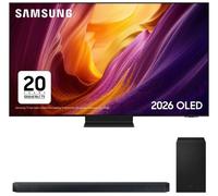 77" Samsung S95H OLED Glare Free 4K Vision AI Smart TV & HW-Q600H/XU 3.1.2 Wireless Sound Bar Bundle, Black
