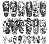77 Sheets Chicano Temporary Tattoos Adult, Large Fake Tattoos Chicano Gangster Prisoner Day of the Dead Ride or Die Chola, Mexico Cholas Payasas Lowriders Clown Tattoo Stickers for Men Women
