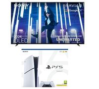 77" SONY BRAVIA 8 OLED 4K HDR AI Smart TV (K77XR80PU) & PlayStation 5 Bundle, Silver/Grey