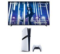 77" Sony BRAVIA 8 Smart 4K Ultra HD HDR OLED TV & PlayStation 5 Pro Bundle, Silver/Grey