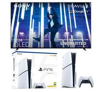 77" Sony BRAVIA 8 Smart 4K Ultra HD HDR OLED TV with PlayStation 5 (Model Group - Slim) Bundle, Silver/Grey