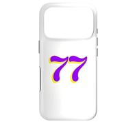 77 | The Number Seventy Seven in Purple and Yellow Case for iPhone 17 Pro