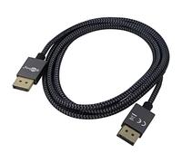 77445 cable Displayport plug, PVC 2m black-grey GOOBAY on both sides