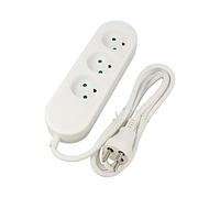 Goobay 77619 3-Way Power Strip Denmark, 1.5 m Cable Length, White