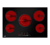 77cm 8200W 5 Zone Ceramic Burner Electric Hob - Black Glass Touch Cont