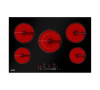 77cm Ceramic Hob with 5 Cooking Zones, Slider Touch Control, Timer Setting, 8200W - DH175