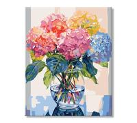 77iiAii Paint by Numbers Adult Flower, Painting by Numbers Wrinkle-Free Canvas Pictures 40 x 50 cm with Brushes and Acrylic Paint as a Gift and Wall Decoration