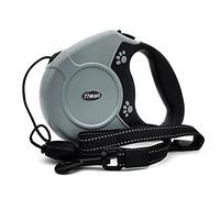 77Mall Retractable Dog Leads 26ft Pet Adjustable Leash for Small Medium Large Dogs Up to 49.8Kg, Grey