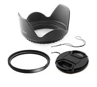 77mm 77mm Flower Lens Hood +UV Filter +Lens Cap For Canon, For Nikon 70-200,24-70,24-105 DSLR