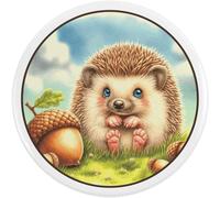 77mm 'Baby Hedgehog With Acorns' Large Button Pin Badge (BB00146413)