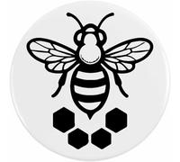 77mm 'Bee & Honeycomb' Large Button Pin Badge (BB00148492)