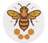 77mm 'Bee & Honeycomb' Large Button Pin Badge (BB00148495)