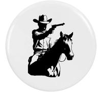 77mm 'Cowboy on Horse' Large Button Pin Badge (BB00145817)