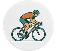 77mm 'Cycling Man' Large Button Pin Badge (BB00147311)