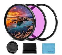 77mm Filter Kit Universal UV CPL FLD Filter Set UV Protection Filter Circular Polarizing Filter Fluorescent Filter with Lens Cap Replacement for Canon Nikon Sony Pentax Olympus Fuji Camera