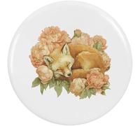 77mm 'Fox Sleeping with Flowers' Large Button Pin Badge (BB00148312)