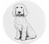 77mm 'Golden Doodle Dog Sitting' Large Button Pin Badge (BB00136569)
