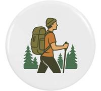 77mm 'Hiker in Forest' Large Button Pin Badge (BB00147362)