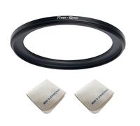 77mm Lens to 62mm Camera Lens Adapter 77mm to 62mm Step Down Ring Adapter Ring for All Brands of UV ND CPL, with Premium Lens Wiping Cloth 2 Pack (77mm-62mm)