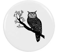 77mm 'Owl Sitting on Branch' Large Button Pin Badge (BB00147035)