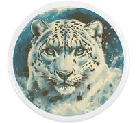 77mm 'Snow Leopard Portrait' Large Button Pin Badge (BB00138784)